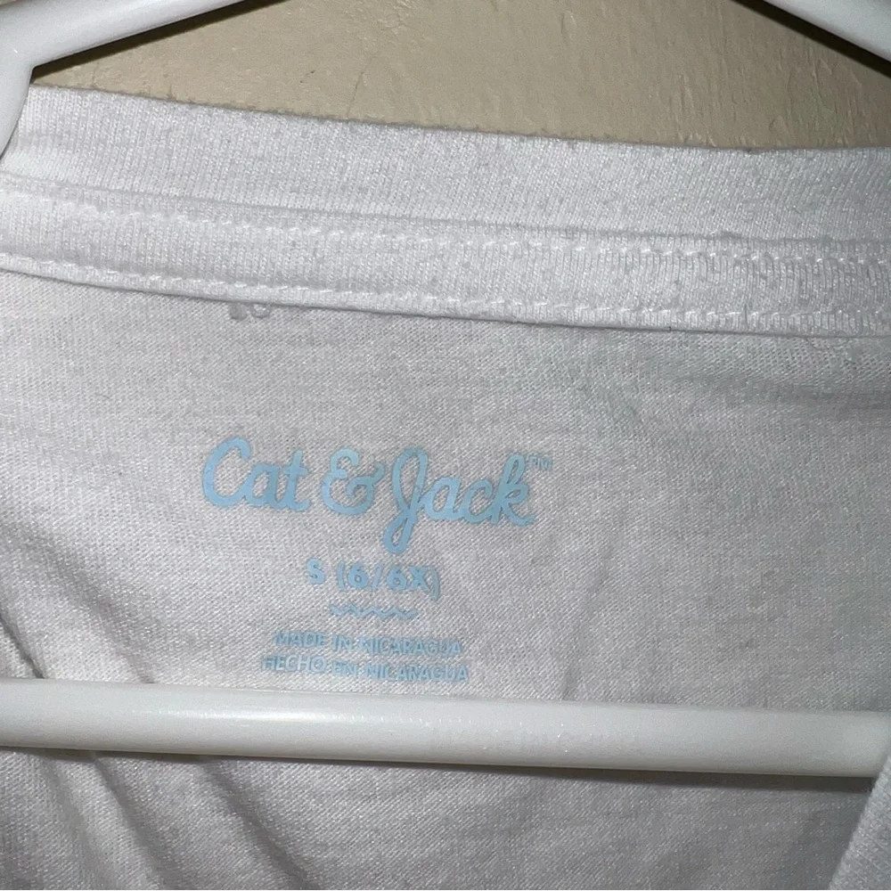 $5 Add On C Monogram White Tee with Embroidered Fireworks Design